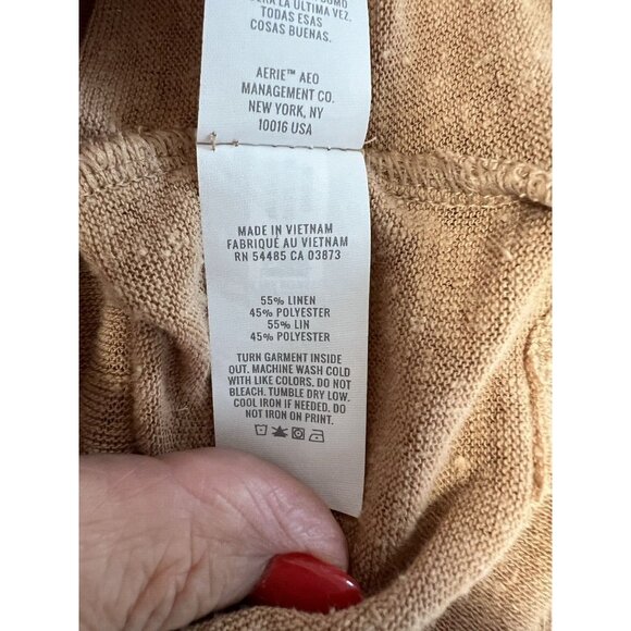 Aerie Breezy Boyfriend Tee~Size XS~Brown/Orange Oversized Comfy Shirt ~ L13 10 - Picture 7 of 7